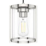Hunter Astwood 3-Light Polished Nickel Modern/Contemporary Clear Glass Linear LED Large Hanging Chandelier