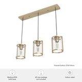 Hunter Astwood 3-Light Alturas Gold Modern/Contemporary Clear Glass Linear LED Large Hanging