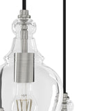 Hunter Maple Park 3-Light Brushed Nickel Transitional Clear Glass LED Small Hanging