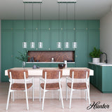 Hunter Astwood 3-Light Polished Nickel Modern/Contemporary Clear Glass Linear LED Large Hanging Chandelier