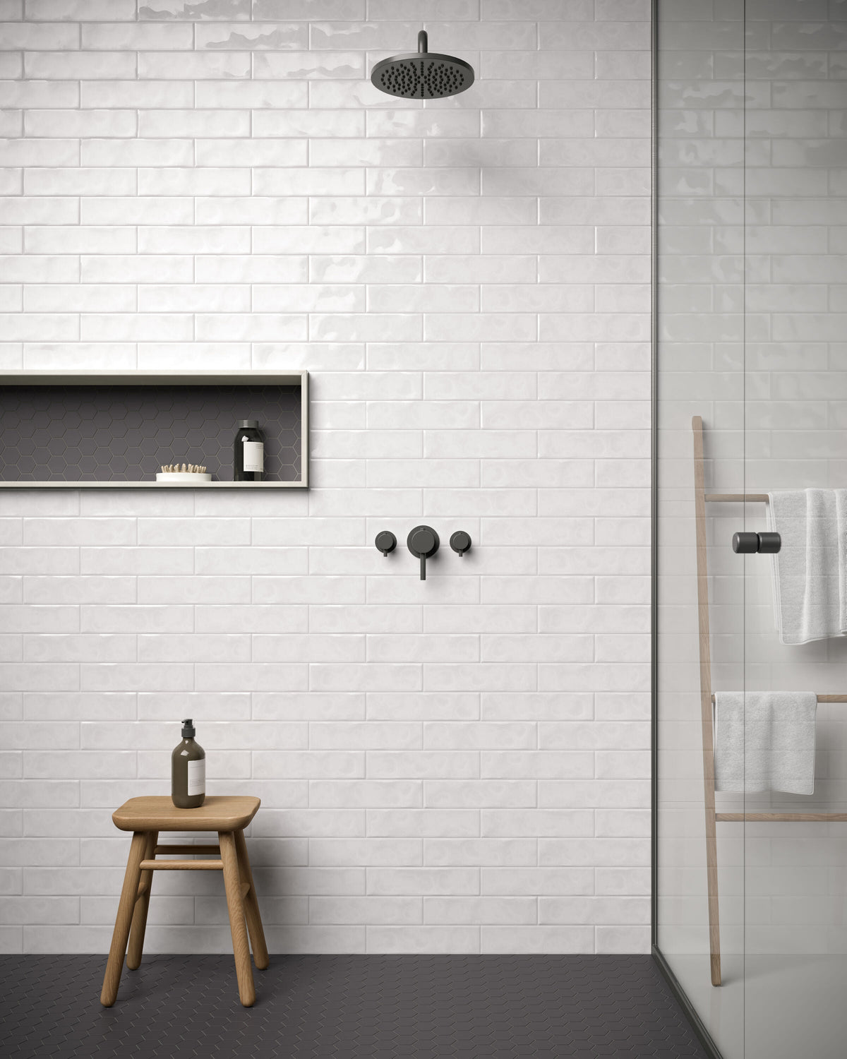 Satori White Cotton 6-in x 84-in Polished Porcelain Wall Tile
