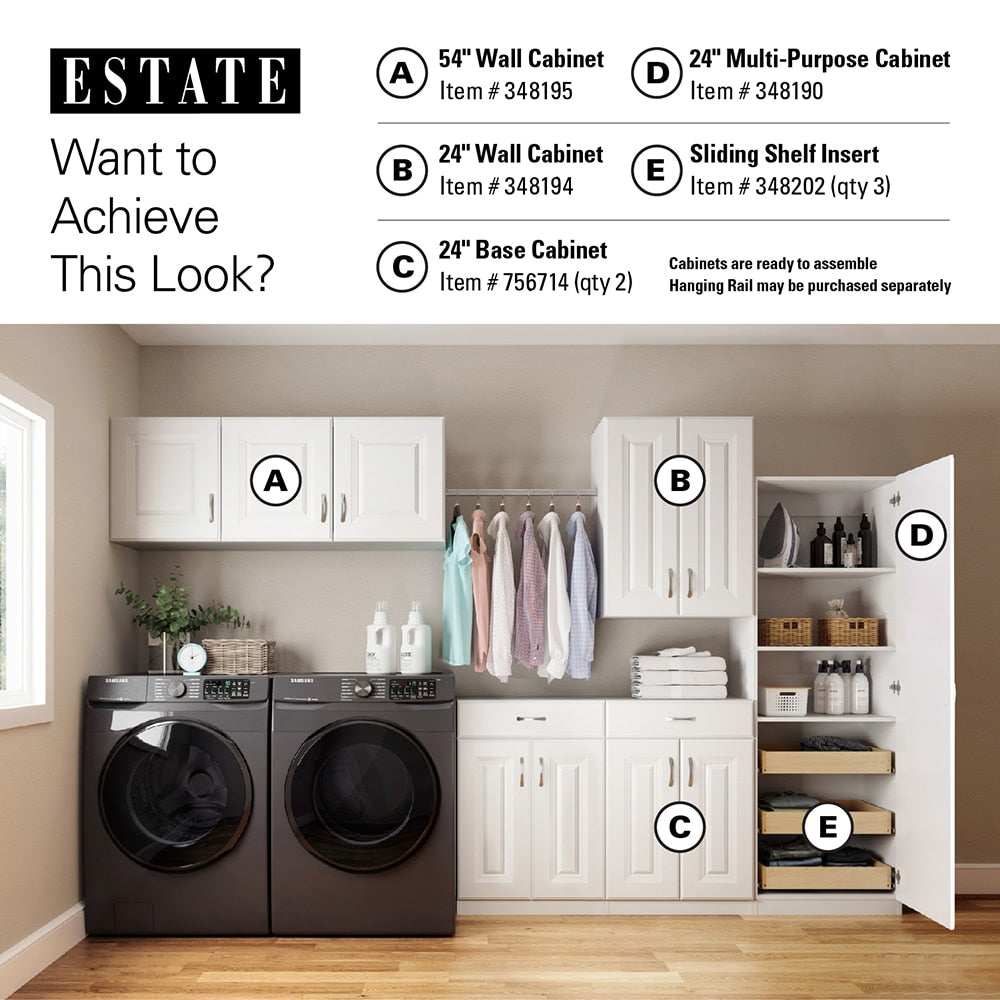 Estate 20.5-in W x 3.625-in H Wood Composite Hardwood Freestanding Utility Storage Cabinet
