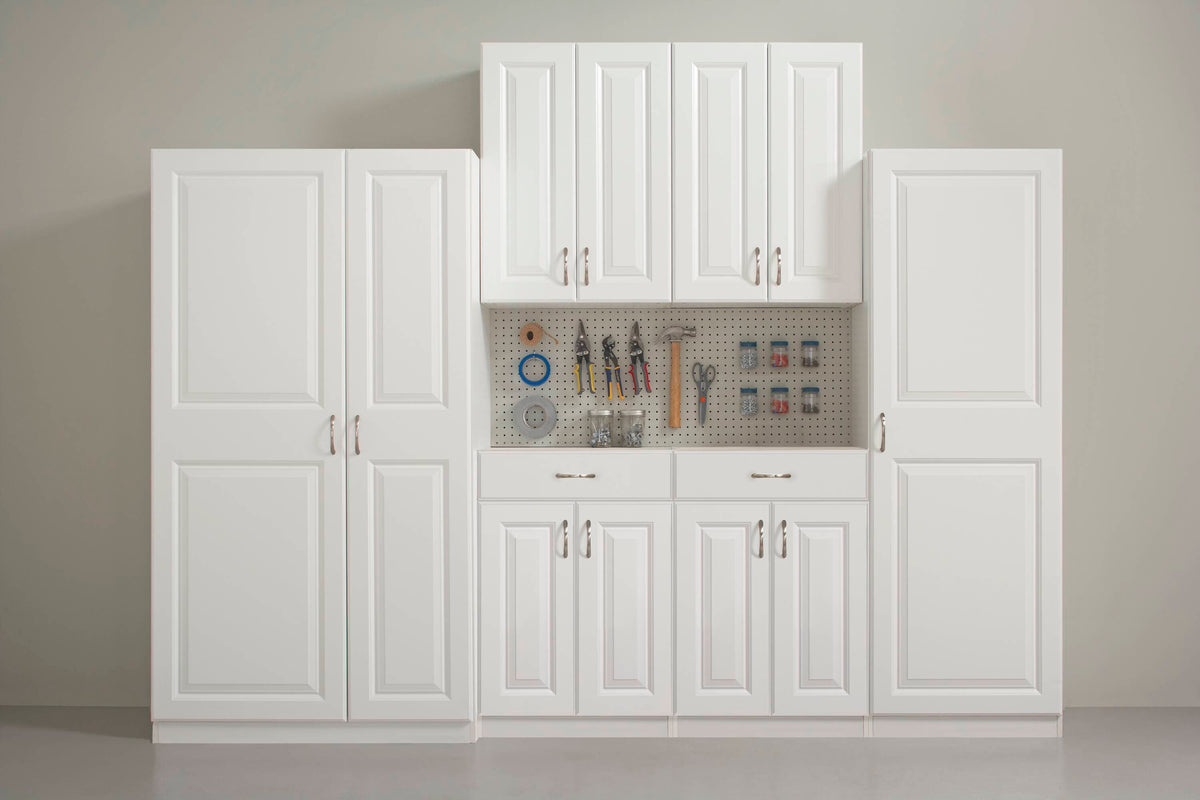 Estate 23.75-in W x 70.375-in H Wood Composite White Wall-mount Utility Storage Cabinet