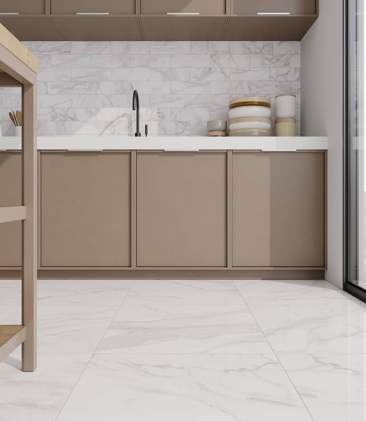 Satori Regent Statuario 24-in x 24-in Polished Porcelain Marble Look Floor and Wall Tile (3.87-sq. ft/ Piece)