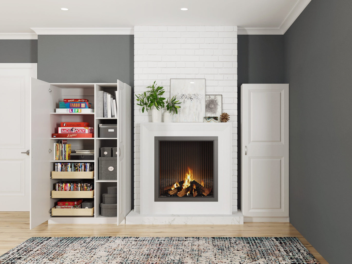 Estate 20.5-in W x 3.625-in H Wood Composite Hardwood Freestanding Utility Storage Cabinet