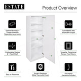 Estate 23.75-in W x 70.375-in H Wood Composite White Wall-mount Utility Storage Cabinet