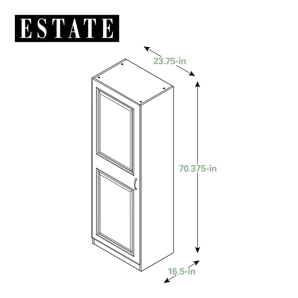 Estate 23.75-in W x 70.375-in H Wood Composite White Wall-mount Utility Storage Cabinet