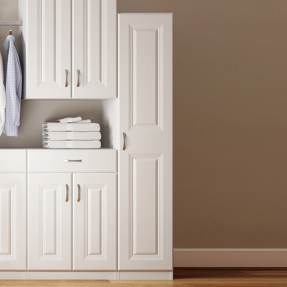 Estate 15-in W x 70.375-in H Wood Composite White Wall-mount Utility Storage Cabinet