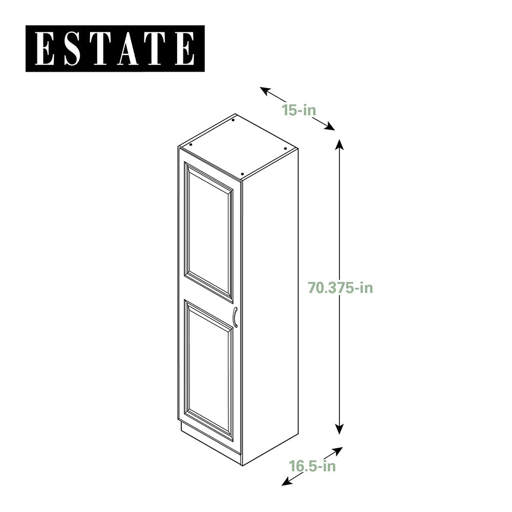 Estate 15-in W x 70.375-in H Wood Composite White Wall-mount Utility Storage Cabinet