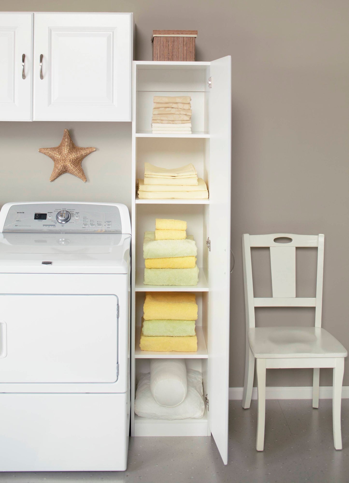 Estate 15-in W x 70.375-in H Wood Composite White Wall-mount Utility Storage Cabinet