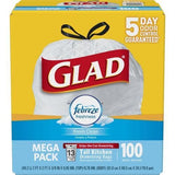 Glad 100-Pack 13-Gallon Fresh Clean Gray Plastic Kitchen Trash Bag