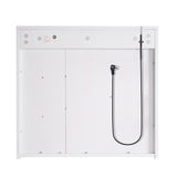 WELLFOR FLORA Solid Wood 30-in x 28-in Lighted LED Surface Mount White Mirrored Soft Close Medicine Cabinet