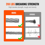 VEVOR 328-ft Silver Stainless Steel Cable Hardware Kit
