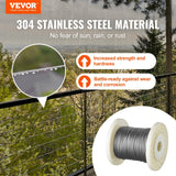 VEVOR 328-ft Silver Stainless Steel Cable Hardware Kit