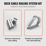 VEVOR 328-ft Silver Stainless Steel Cable Hardware Kit