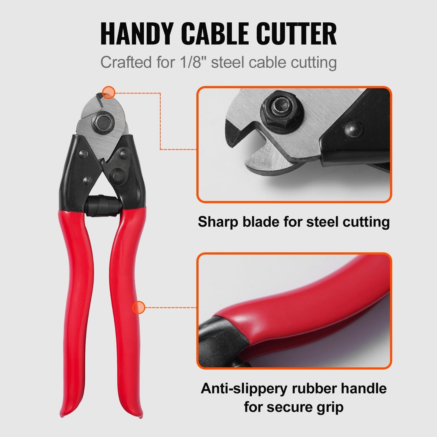 VEVOR 300-ft Silver Stainless Steel Cable Hardware Kit