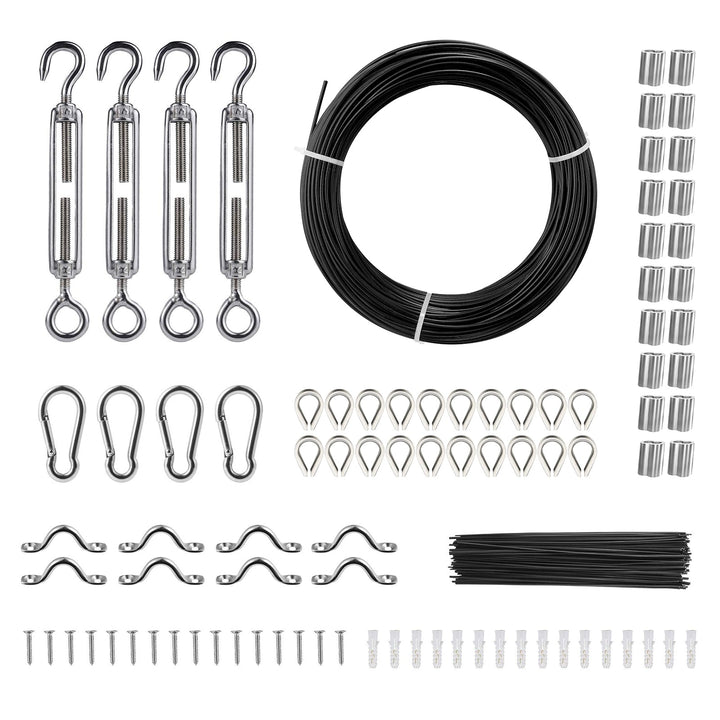 VEVOR 164-ft Silver Stainless Steel Cable Hardware Kit