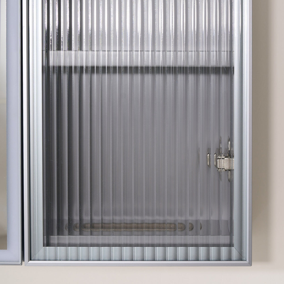 WELLFOR FLORA Solid Wood 30-in x 28-in Lighted LED Surface Mount Gray Mirrored Soft Close Medicine Cabinet