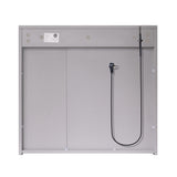 WELLFOR FLORA Solid Wood 30-in x 28-in Lighted LED Surface Mount Gray Mirrored Soft Close Medicine Cabinet