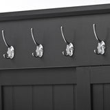 SINOFURN Craftsman 35.4-in Black Wood Hall Tree