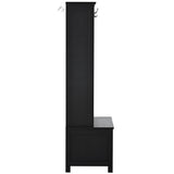 SINOFURN Craftsman 35.4-in Black Wood Hall Tree