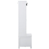 SINOFURN Craftsman 35.4-in White Wood Hall Tree