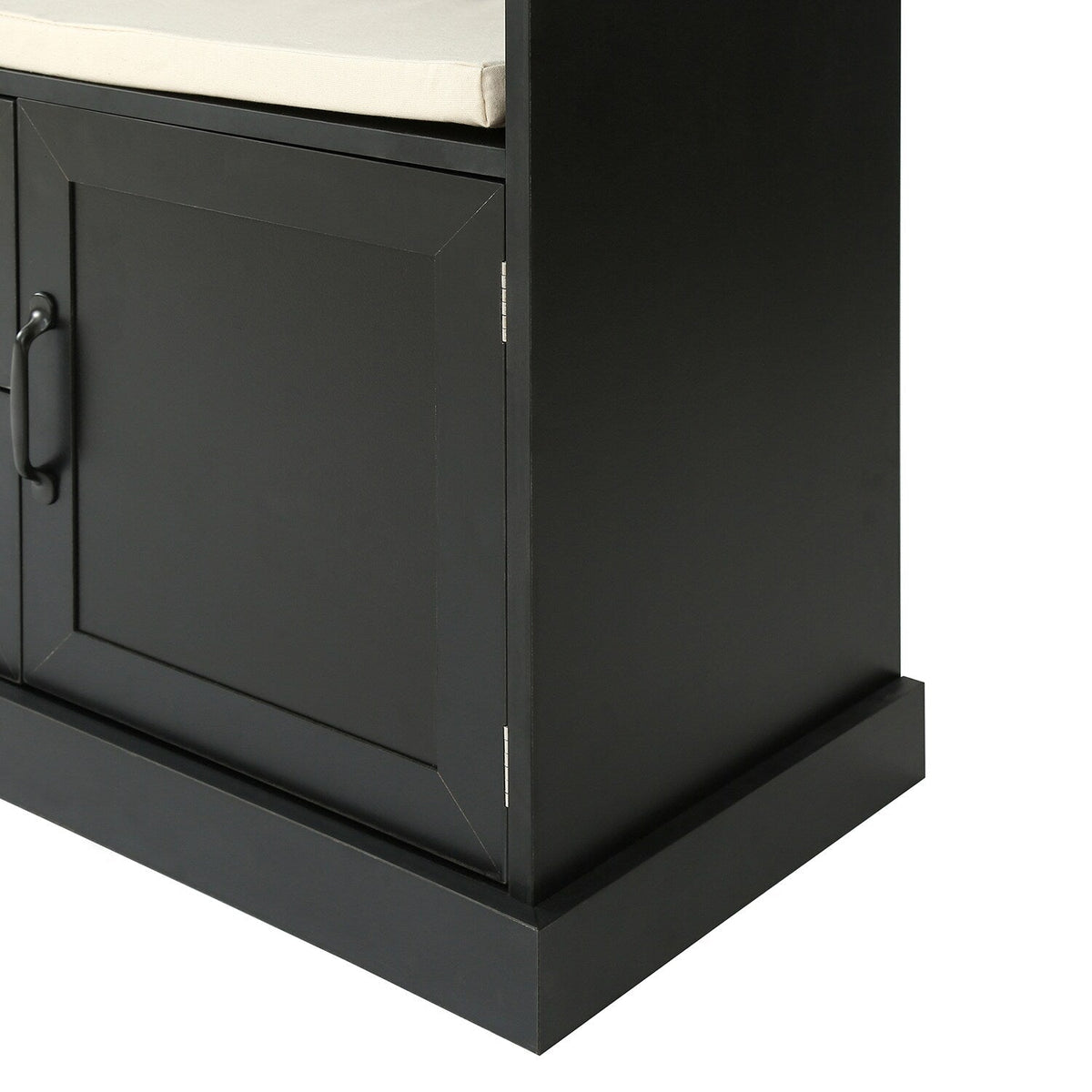 SINOFURN Coastal 47.2-in Black Wood Hall Tree