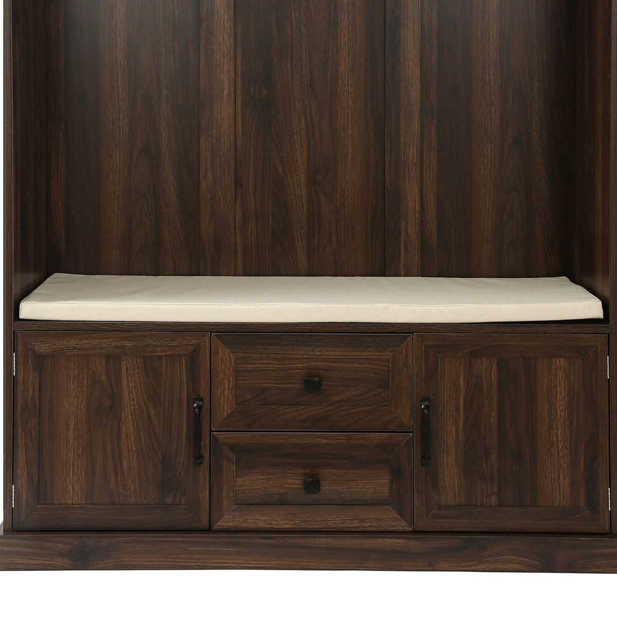 SINOFURN Coastal 47.2-in Brown Wood Hall Tree