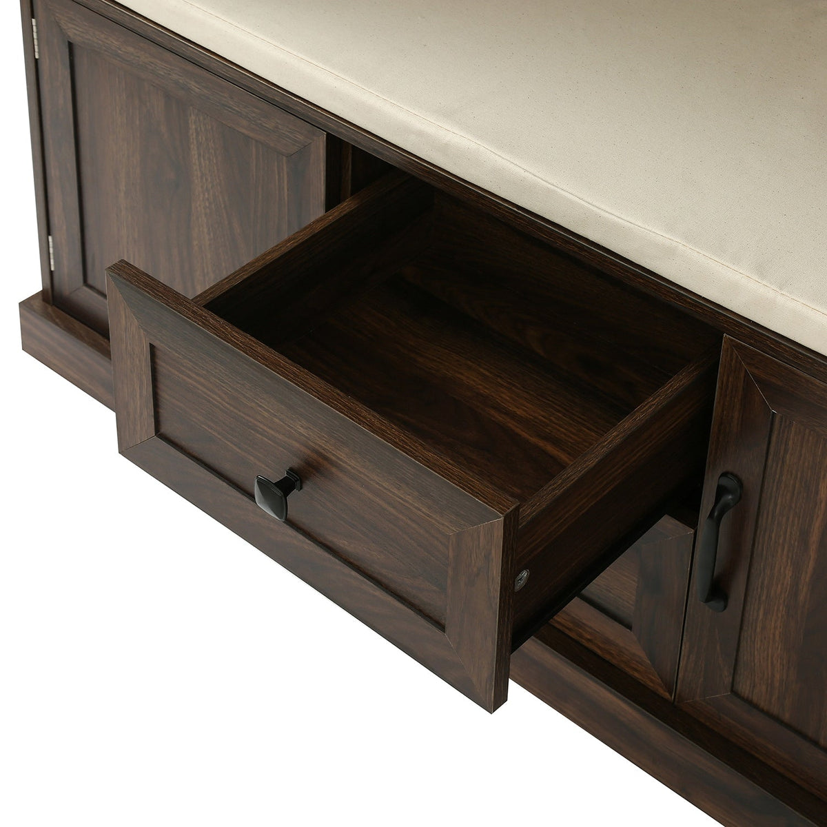 SINOFURN Coastal 47.2-in Brown Wood Hall Tree