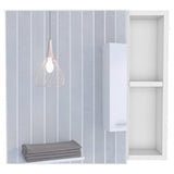 Forclover TU 20-in x 19-in Surface Mount White Mirrored Medicine Cabinet
