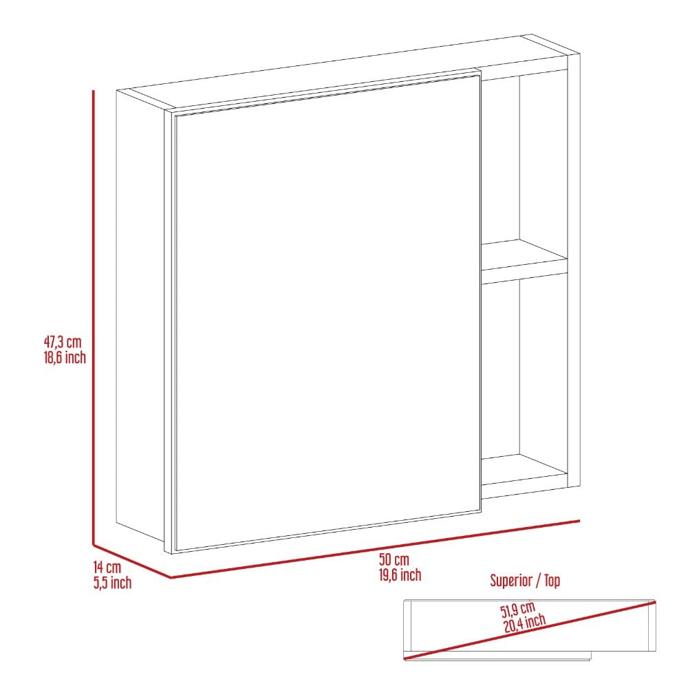 Forclover TU 20-in x 19-in Surface Mount White Mirrored Medicine Cabinet
