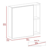 Forclover TU 20-in x 19-in Surface Mount White Mirrored Medicine Cabinet
