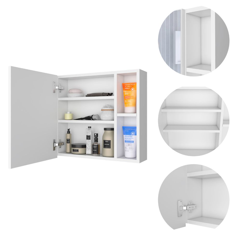 Forclover TU 20-in x 19-in Surface Mount White Mirrored Medicine Cabinet