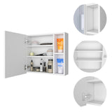 Forclover TU 20-in x 19-in Surface Mount White Mirrored Medicine Cabinet