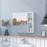 Forclover TU 20-in x 19-in Surface Mount White Mirrored Medicine Cabinet