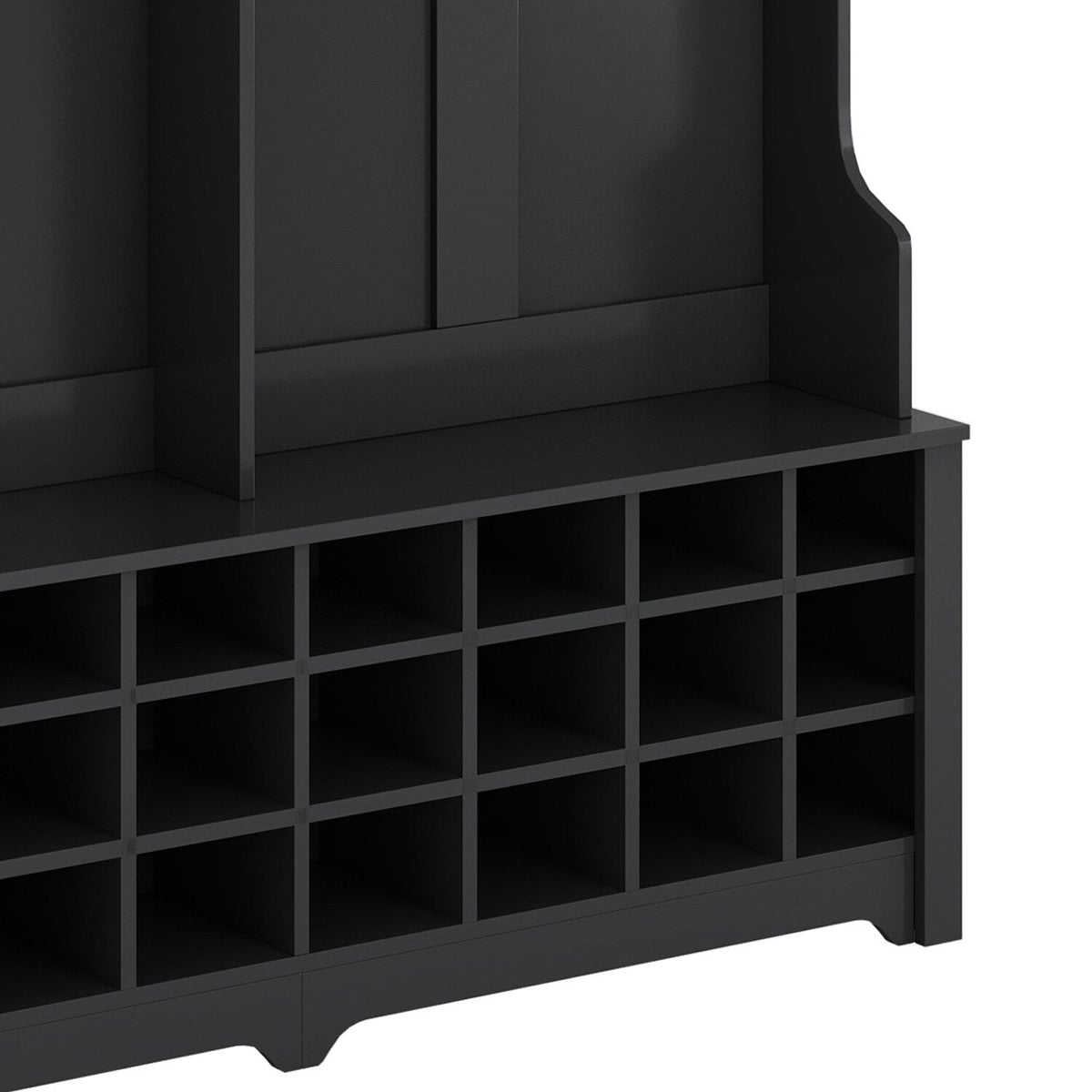 SINOFURN Hall Tree Entryway Bench with Shelves Cabinet