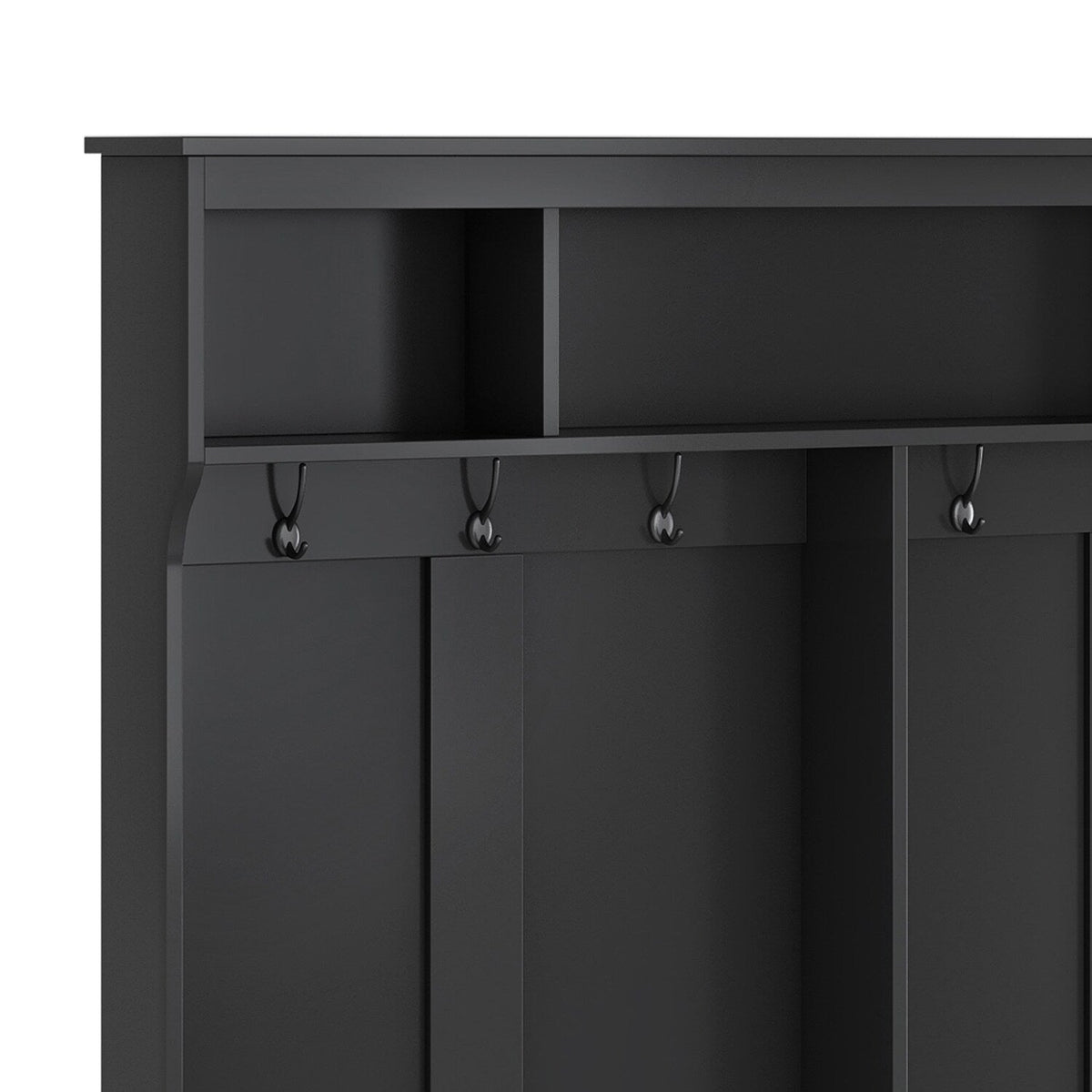 SINOFURN Hall Tree Entryway Bench with Shelves Cabinet