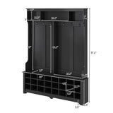 SINOFURN Hall Tree Entryway Bench with Shelves Cabinet