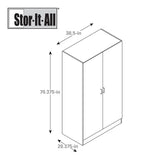 Stor-It-All 38.5-in W x 70.375-in H Wood Composite White Wall-mount Utility Storage Cabinet