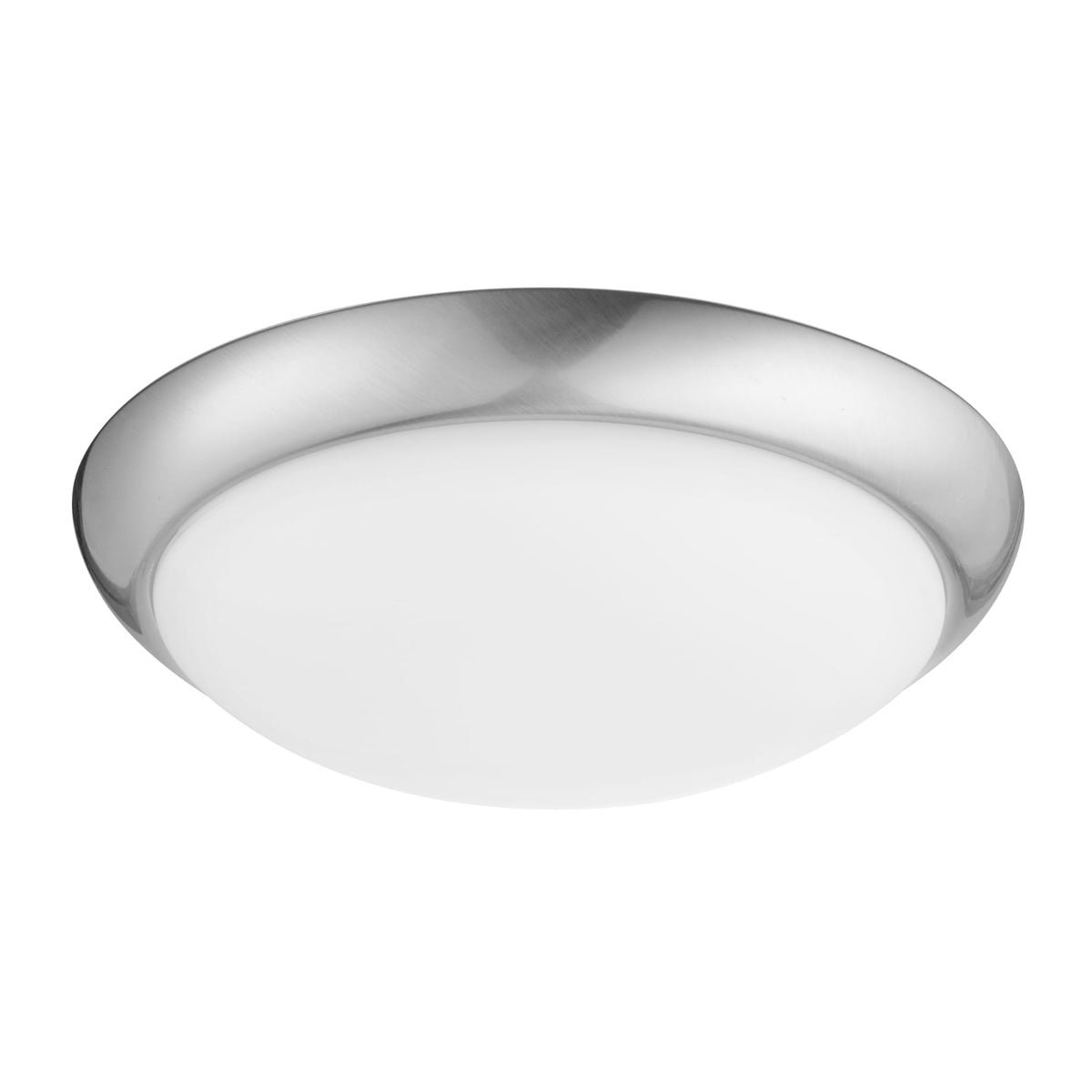 Project Source 13-in Brushed Nickel Traditional Flush Mount Light, Integrated LED, 3000K, Dimmable