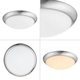 Project Source 13-in Brushed Nickel Traditional Flush Mount Light, Integrated LED, 3000K, Dimmable