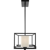 Progress Lighting Chadwick 3-Light Black Traditional Etched Glass Linear Large Hanging Kitchen Island Light