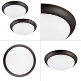Project Source 2-Pack 13-in Bronze Integrated LED Flush Mount Ceiling Light, 1600 Lumens, 3000K, Dimmable