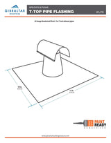 Gibraltar Building Products T-Top Vent Pipe Flashing, 7-in Opening, 18-in x 17-in Bonderized Steel