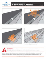 Gibraltar Building Products T-Top Vent Pipe Flashing, 7-in Opening, 18-in x 17-in Bonderized Steel