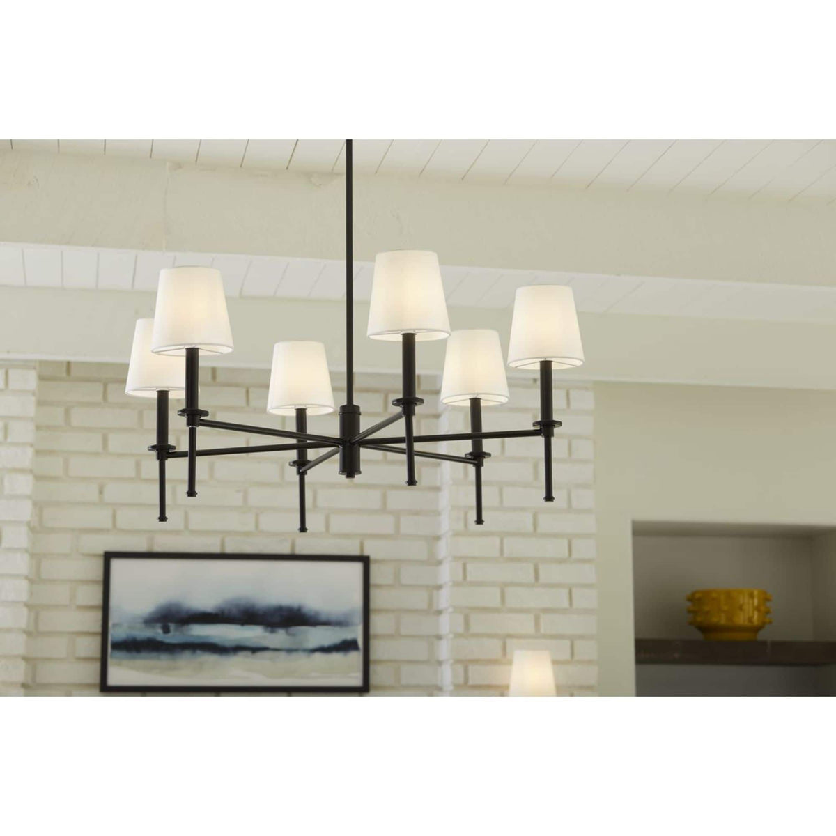 Progress Lighting Elara 6-Light Matte Black Transitional Chandelier