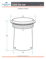 Gibraltar Building Products Code Cap Top, 1/2-in to 4-in Pipe, 6-in Base, Aluminum