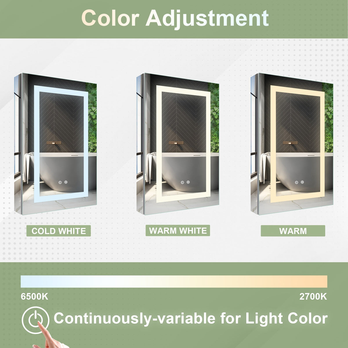 Forclover 20-in x 30-in Lighted LED Fog Free Surface/Recessed Mount Silver Soft Close Medicine Cabinet with Outlet