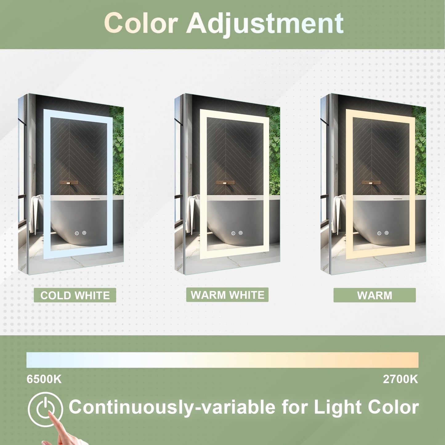 Forclover 20-in x 30-in Lighted LED Fog Free Surface/Recessed Mount Silver Soft Close Medicine Cabinet with Outlet