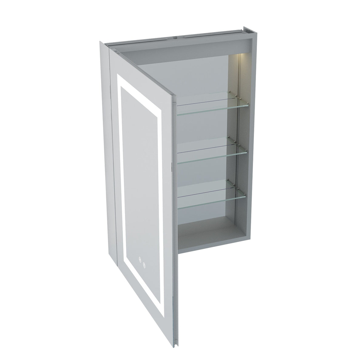 Forclover 20-in x 30-in Lighted LED Fog Free Surface/Recessed Mount Silver Soft Close Medicine Cabinet with Outlet